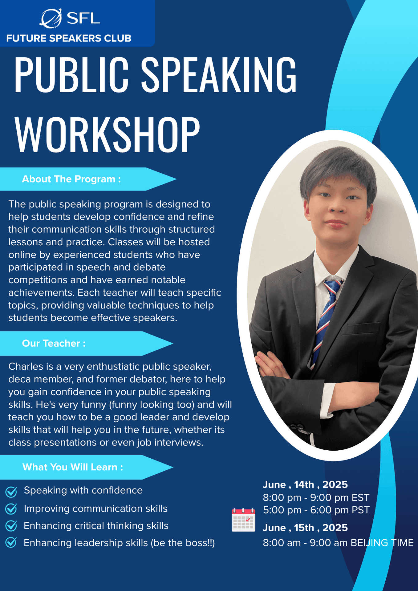 Charles's Public Speaking Workshop - June 16th